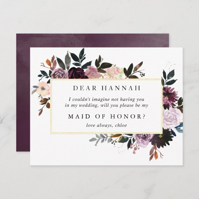 Will You Be My Maid of Honour Invitation (Front/Back)