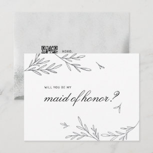 Will you be my maid of honour Invitation Postcard