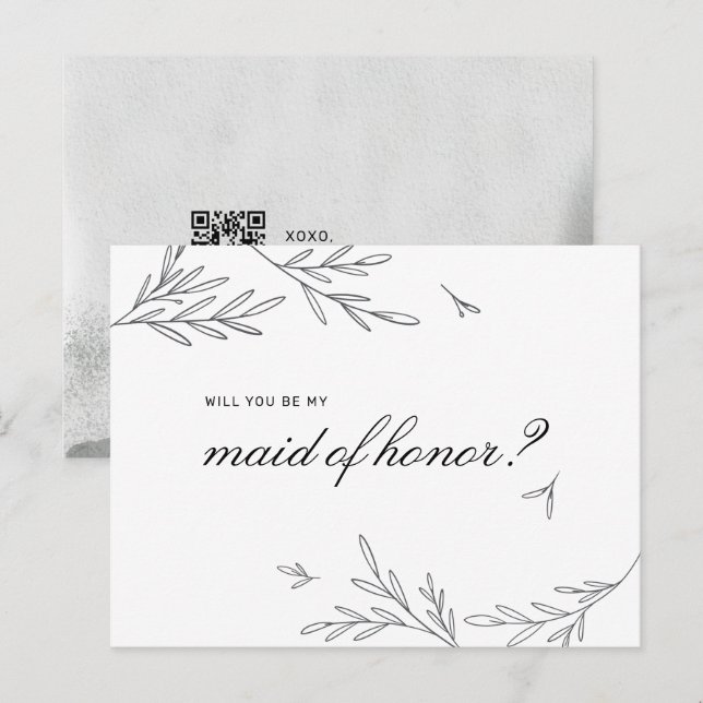Will you be my maid of honour Invitation Postcard (Front/Back)