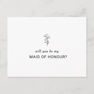 Will you be my Maid of Honour Invitation Postcard