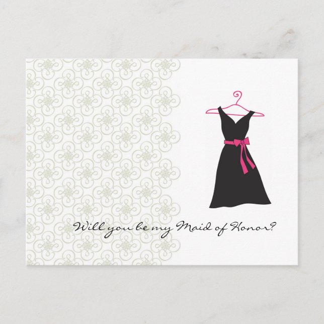 Will You be my Maid of Honour? Invitation Postcard (Front)