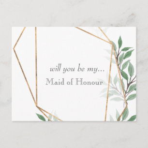 Will you be my Maid of honour invite Postcard