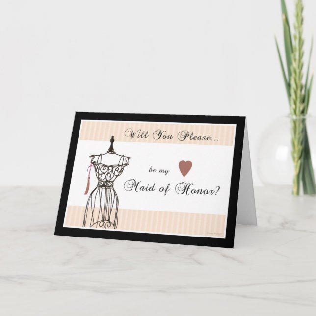 Will You be my Maid of Honour - Mannequin Card (Front)