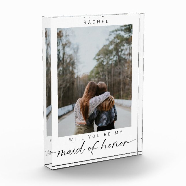 Will you be my Maid of Honour Minimalist Photo Chi (Left)