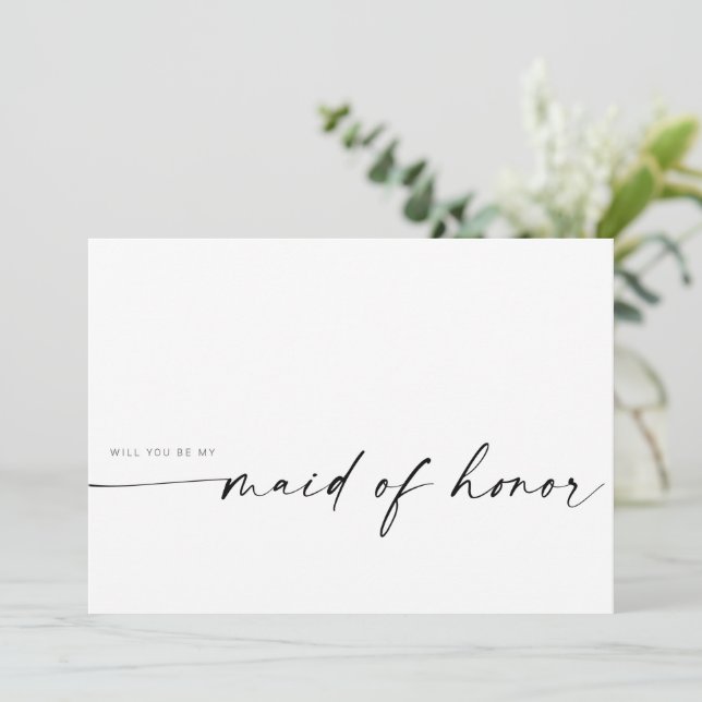 Will You Be My Maid of Honour | Modern Minimalist (Standing Front)