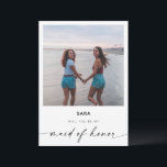 Will You Be My Maid of Honour | Modern Photo Card<br><div class="desc">This minimalist design is perfect for the modern bride! Featuring a handwritten signature script paired with a simple sans-serif font, and your photo adds an extra special touch. Personalise it with your own message on the back, or order them blank and handwrite your message. Check out the store for matching...</div>