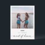 Will You Be My Maid of Honour | Modern Photo Card<br><div class="desc">This minimalist design is perfect for the modern bride! Featuring a handwritten signature script paired with a simple sans-serif font, and your photo adds an extra special touch. Personalise it with your own message on the back, or order them blank and handwrite your message. Check out the store for matching...</div>