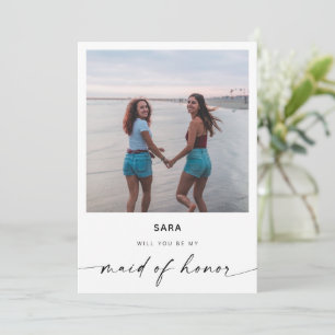 Will You Be My Maid of Honour   Modern Photo Card