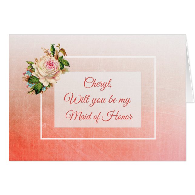 Will you be my Maid of Honour Personalised Card (Front Horizontal)