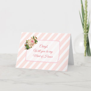 Will you be my Maid of Honour Personalised Card