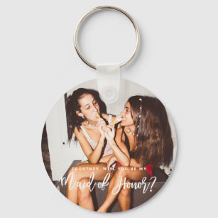 Will You be my Maid of Honour Photo Keyring