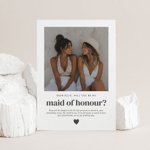 Will You Be My Maid of Honour Photo Proposal Invitation