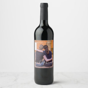 Will You Be My Maid of Honour Photo Wine Label