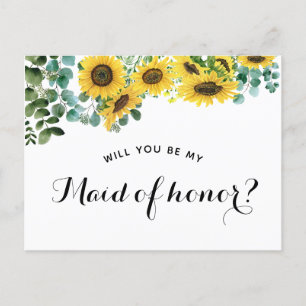 Will You Be My Maid Of Honour Proposal Announcement Postcard
