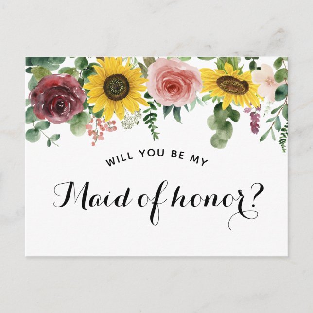 "Will you be my maid of honour?" proposal card (Front)