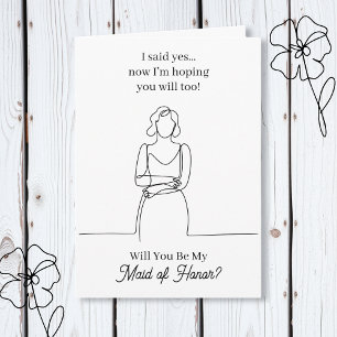 Will You Be My Maid of Honour Proposal Card