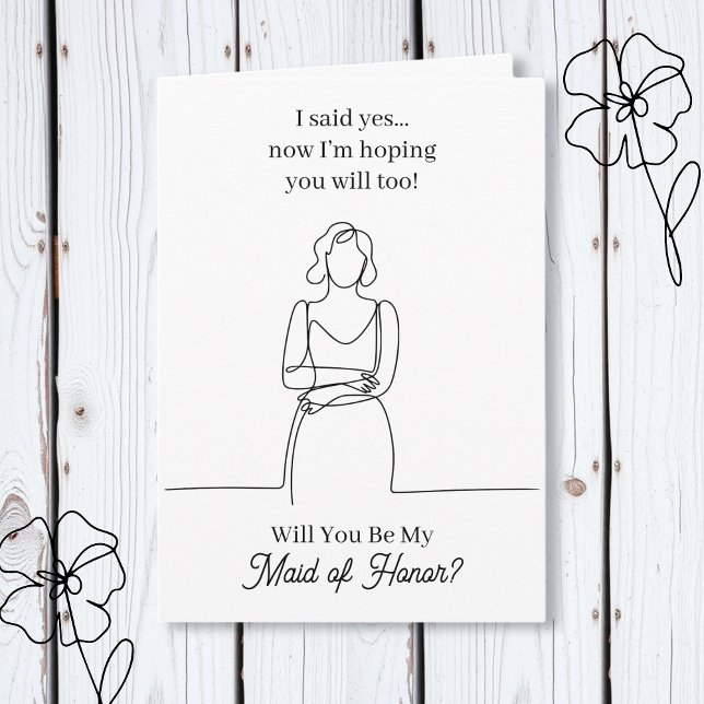 Will You Be My Maid of Honour Proposal Card (Creator Uploaded)