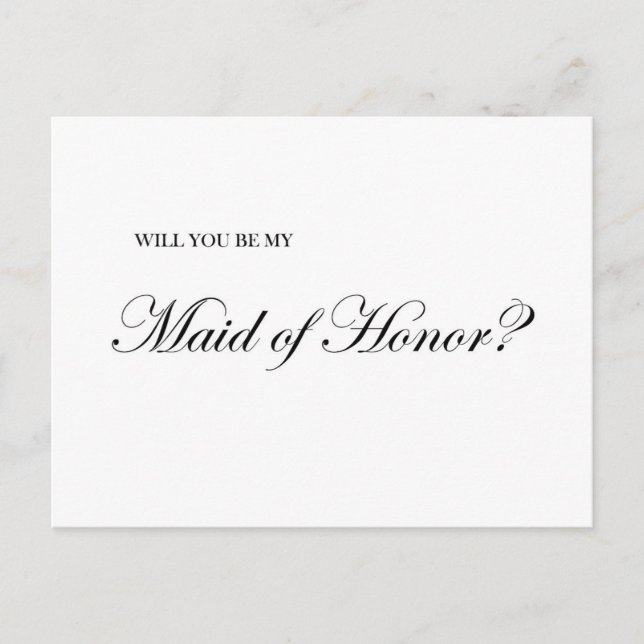 Will You Be My Maid of Honour Proposal Card (Front)