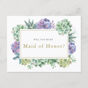 "Will you be my Maid of Honour" proposal card