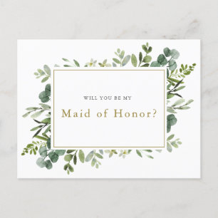 "Will you be my maid of honour?" proposal card