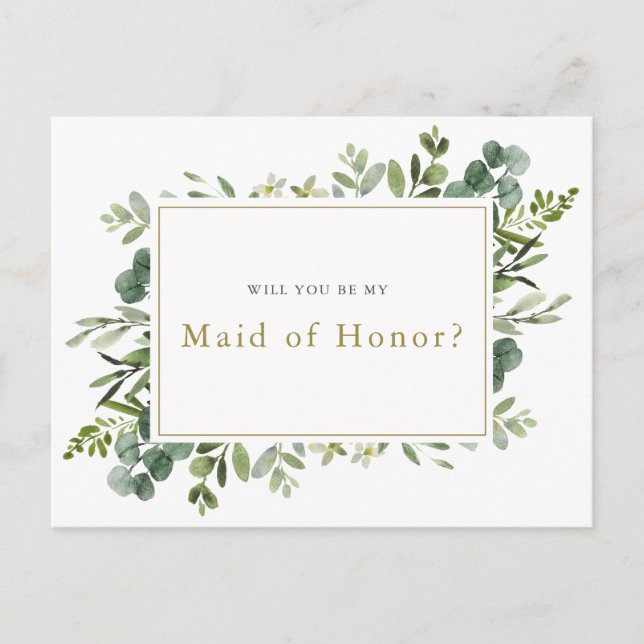 "Will you be my maid of honour?" proposal card (Front)
