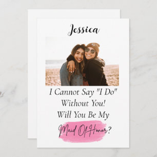 Will You Be My Maid Of Honour Proposal Photo  Holiday Card