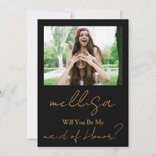 Will You Be My Maid of Honour Simple Photo  Invitation