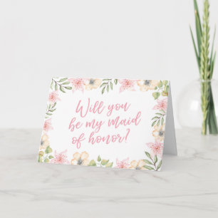 Will you be my Maid of honour wedding card