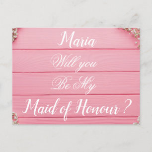 Will you be my Maid of Honour  wedding invitation Postcard