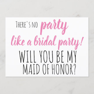 will you be my maid of honour? wedding proposal invitation