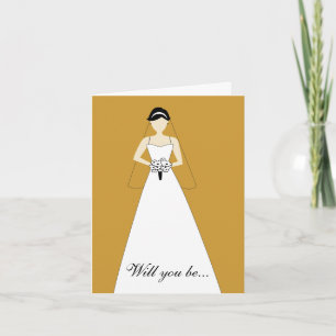 Will You Be My Maid of Honour? White Gold Invitation