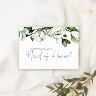 Will You Be My Maid of Honour White Magnolia Flora
