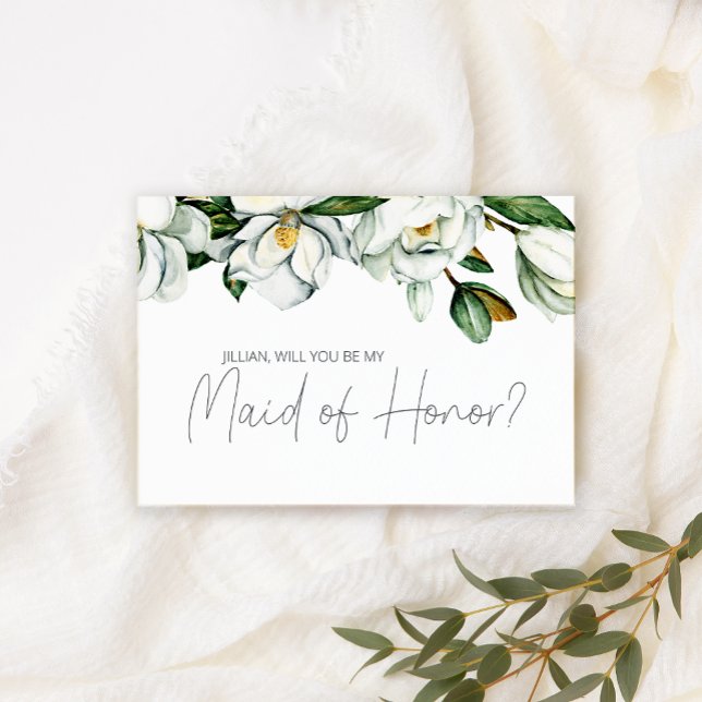 Will You Be My Maid of Honour White Magnolia Flora (Creator Uploaded)