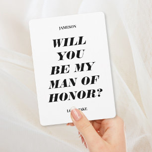 Will You Be My Man of Honour? Modern Text Invitati Invitation