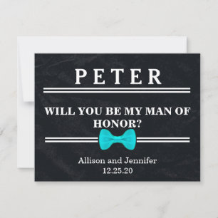 Will you be my Man of Honour? Personalised Invitation