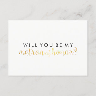 WIll You Be My Matron - Gold Script Fab Invitation