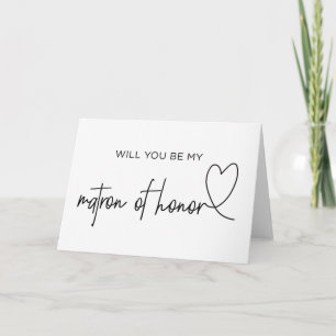 Will You Be My Matron of Honor Proposal Cards