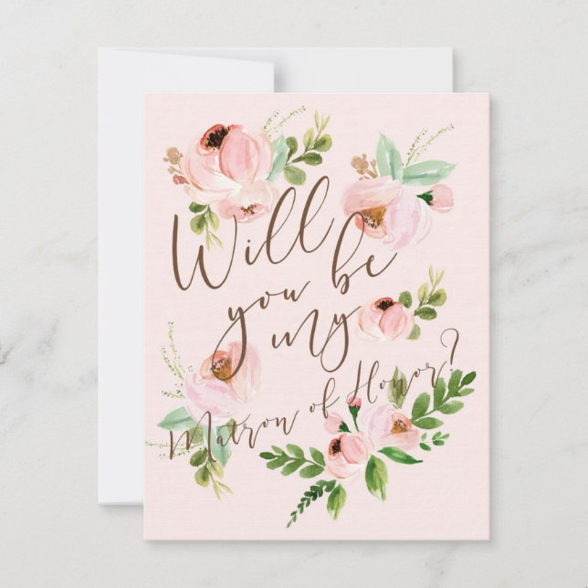 Will You Be My Matron of Honour | Bridesmaid Card (Front)
