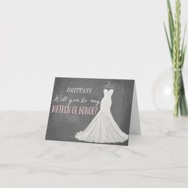 Will You Be My Matron of Honour | Bridesmaid Invitation (Front)