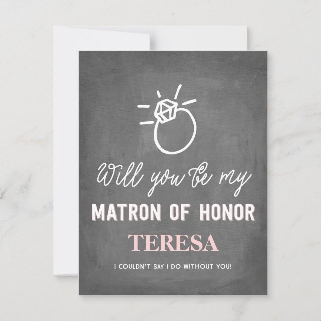 Will You Be My Matron of Honour | Bridesmaid Invitation (Front)