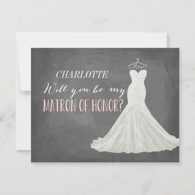 Will You Be My Matron of Honour | Bridesmaid Invitation (Front)