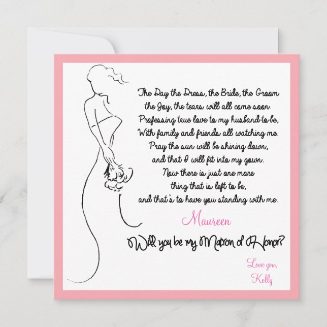 Will you be my Matron of Honour? Card (Front)