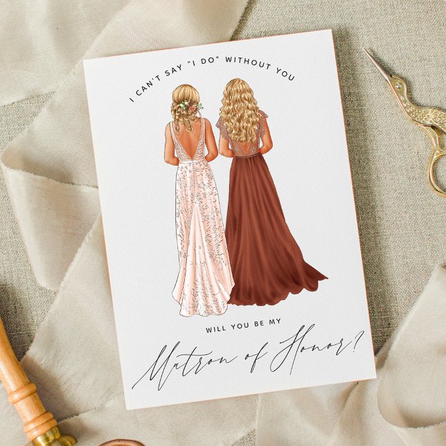 Will You Be My Matron of Honour? Girls in Gowns In Invitation (Creator Uploaded)