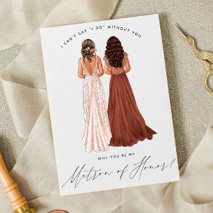 Will You Be My Matron of Honour? Girls in Gowns Invitation