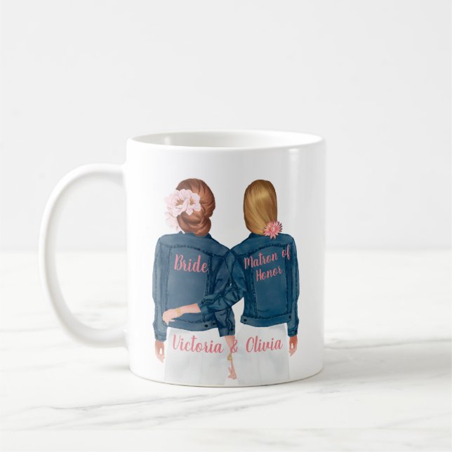 Will you be my Matron of Honour Jean Jacket Mug (Left)