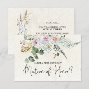 Will You Be My Matron of Honour Pastel Boho Neutra