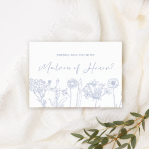 Will You Be My Matron of Honour Periwinkle Flowers