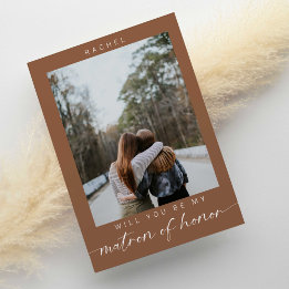 Will you be my Matron of Honour Photo Boho Invitation