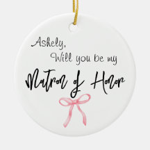 Will You Be My Matron of Honour Photo Bow