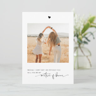 Will You Be My Matron of Honour Photo Proposal Car Invitation